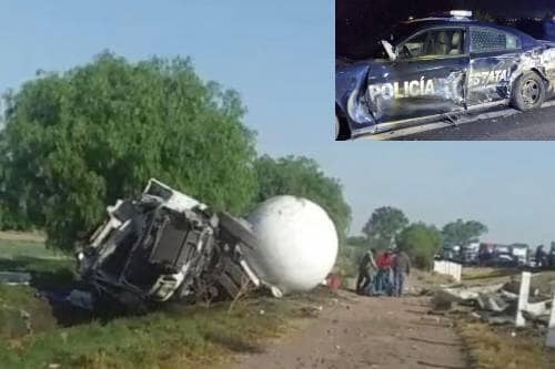 Video: Pipa impacta a patrulla en el Circuito Exterior Mexiquense; patrullero perdió la vida